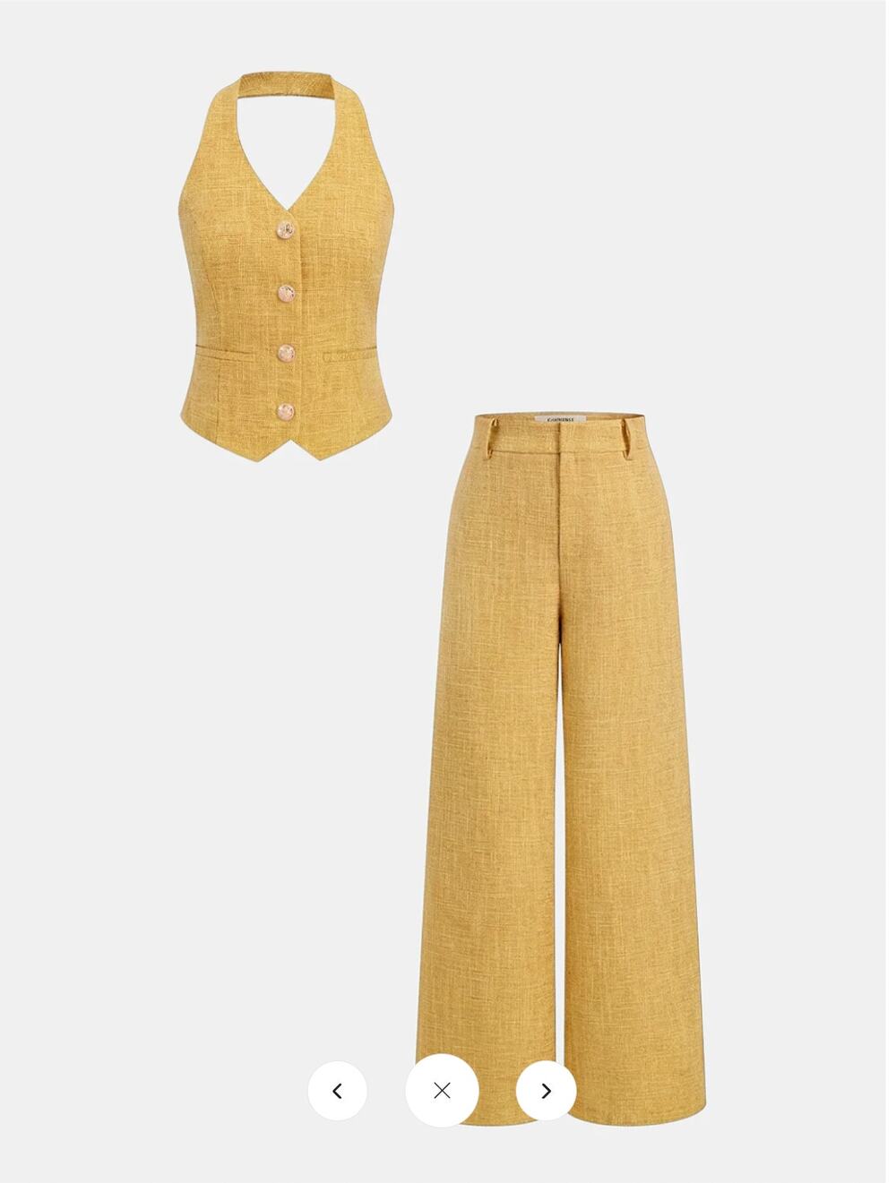 NWT Commense Halter Vest & Wide Leg Pants Set Sz L